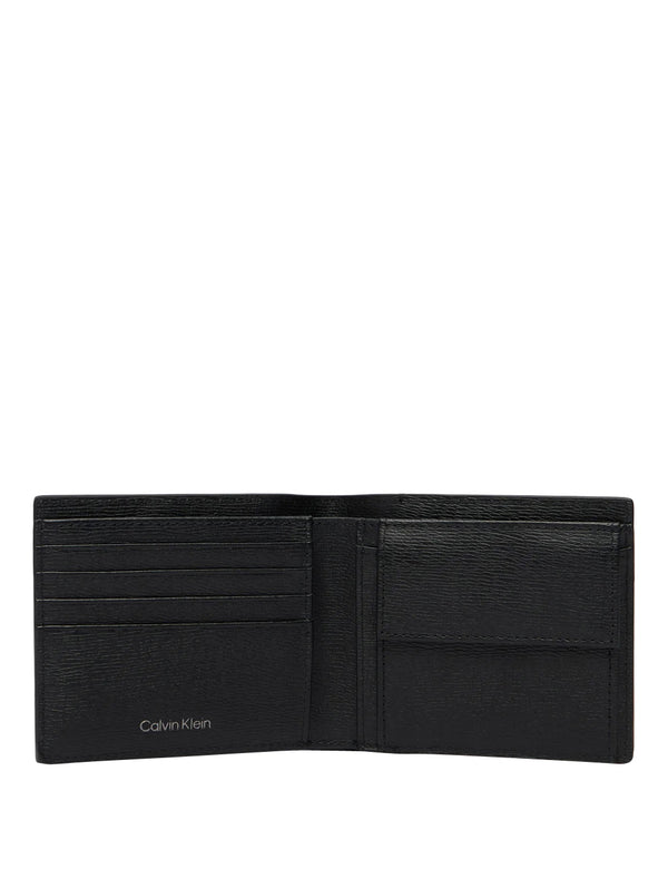 CALVIN ACC.1USCITA Portafoglio Calvin Klein Emblem Bill Fold w/Coin Nero