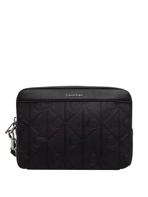 CALVIN ACC.1USCITA Pochette Calvin Klein Xl Emblem Aop Embo Ss Pouch W/ H Nero