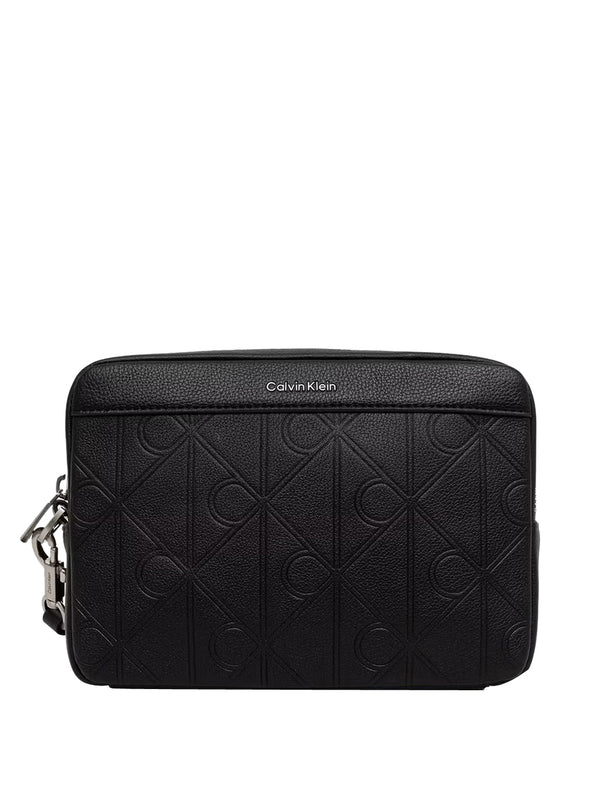 CALVIN ACC.1USCITA Pochette Calvin Klein Xl Emblem Aop Embo Ss Pouch W/ H Nero