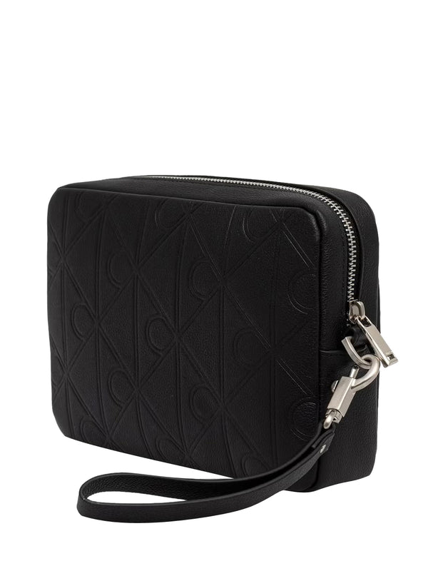 CALVIN ACC.1USCITA Pochette Calvin Klein Xl Emblem Aop Embo Ss Pouch W/ H Nero