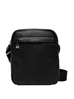 CALVIN ACC.1USCITA Borsa A Tracolla Calvin Klein Emblem Aop Emboss Reporter Nero