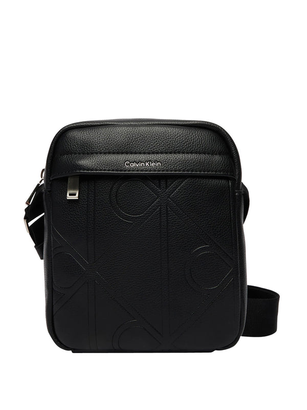 CALVIN ACC.1USCITA Borsa A Tracolla Calvin Klein Emblem Aop Emboss Reporter Nero