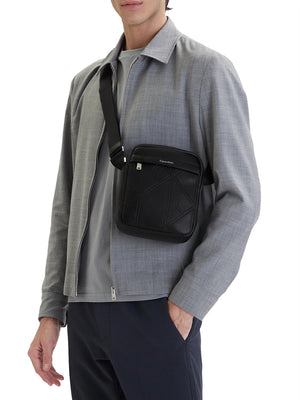 CALVIN ACC.1USCITA Borsa A Tracolla Calvin Klein Emblem Aop Emboss Reporter Nero