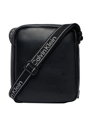 CALVIN ACC.1USCITA Borsa A Tracolla Calvin Klein Bold Logo Webbing Reporter Nero