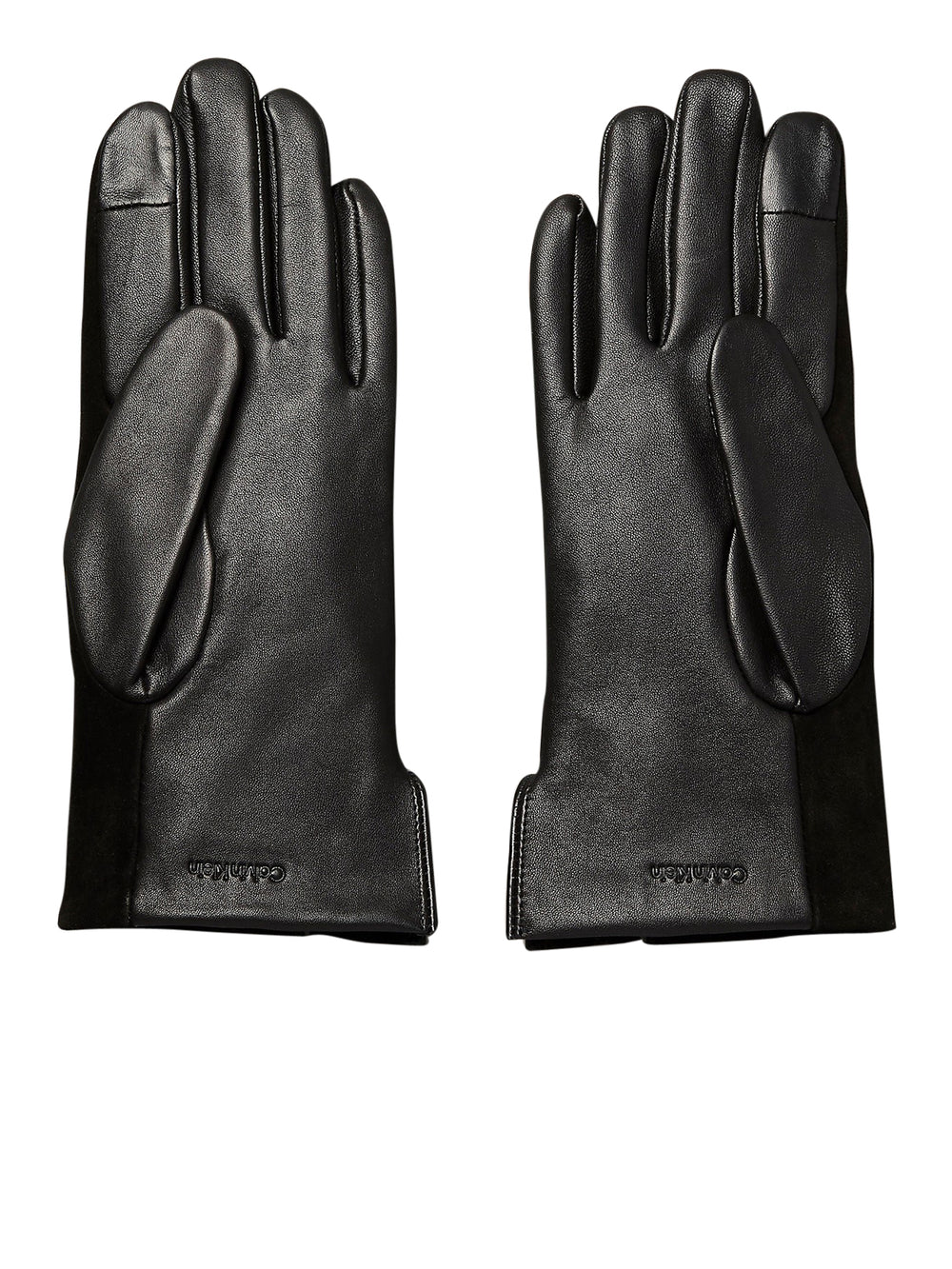Calvin Klein Guanti Touchscreen In Pelle E Camoscio Calvin Klein - Nero