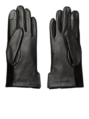 Calvin Klein Guanti Touchscreen In Pelle E Camoscio Calvin Klein - Nero
