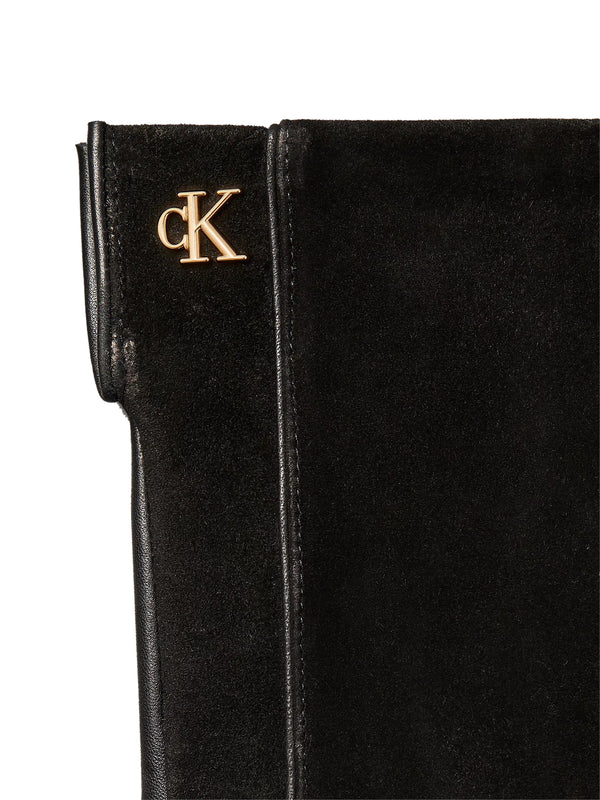 Calvin Klein Guanti Touchscreen In Pelle E Camoscio Calvin Klein - Nero