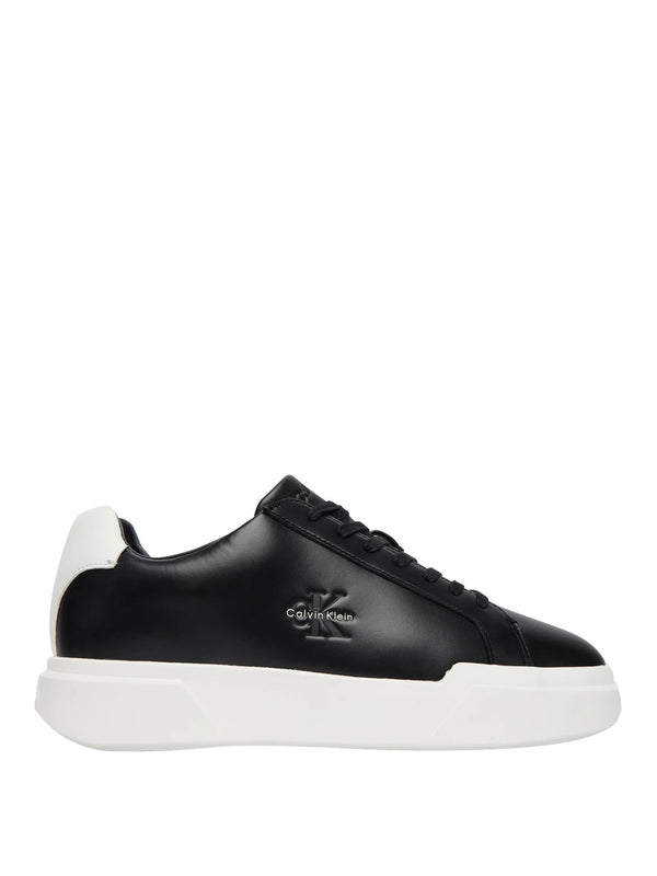 CALVIN CALZATURE Sneakers Calvin Klein Chunky Cupsole Laceup Lth Nero Bianco