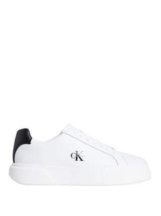 CALVIN CALZATURE Sneakers Calvin Klein Chunky Cupsole Laceup Lth Bianco Nero