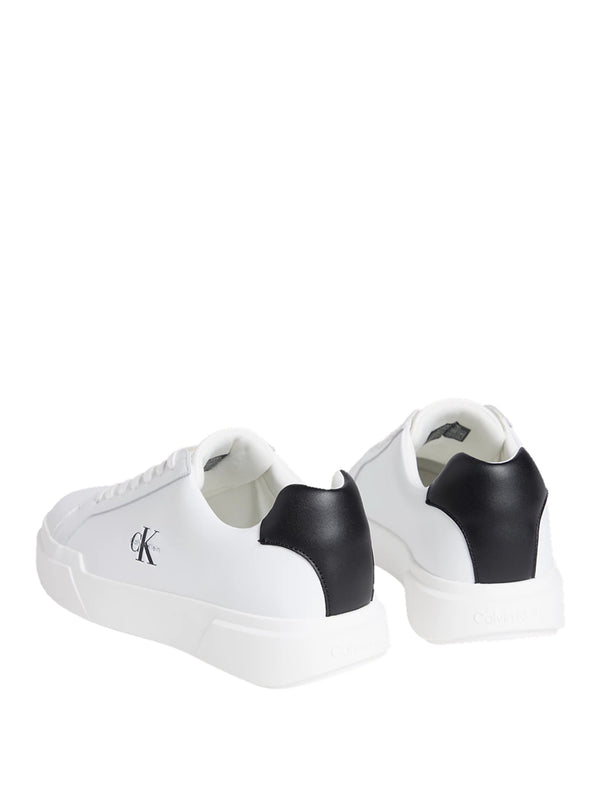 CALVIN CALZATURE Sneakers Calvin Klein Chunky Cupsole Laceup Lth Bianco Nero