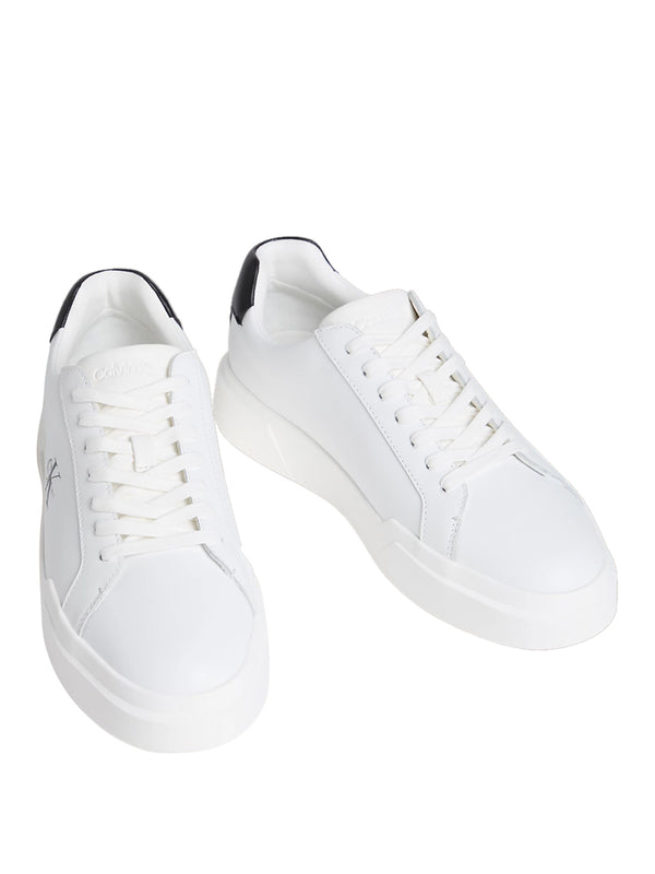 CALVIN CALZATURE Sneakers Calvin Klein Chunky Cupsole Laceup Lth Bianco Nero