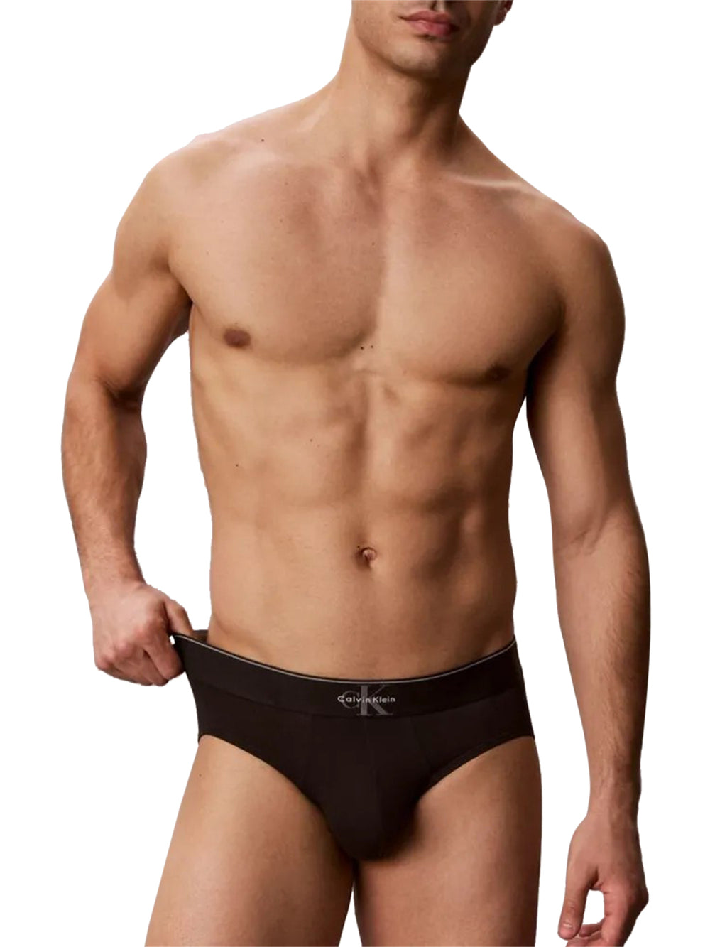 Calvin Klein Slip Guv In Cotone Con Logo Calvin Klein - Nero/Graphite