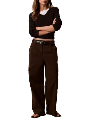 CALVIN2 1USCITA Pantaloni Cargo In Cotone Elasticizzato Calvin Klein - Caffè