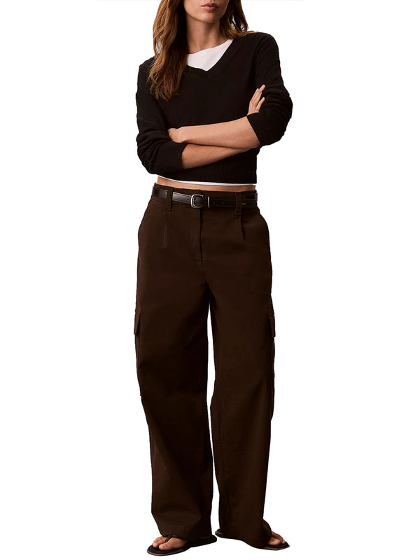 CALVIN2 1USCITA Pantaloni Cargo In Cotone Elasticizzato Calvin Klein - Caffè