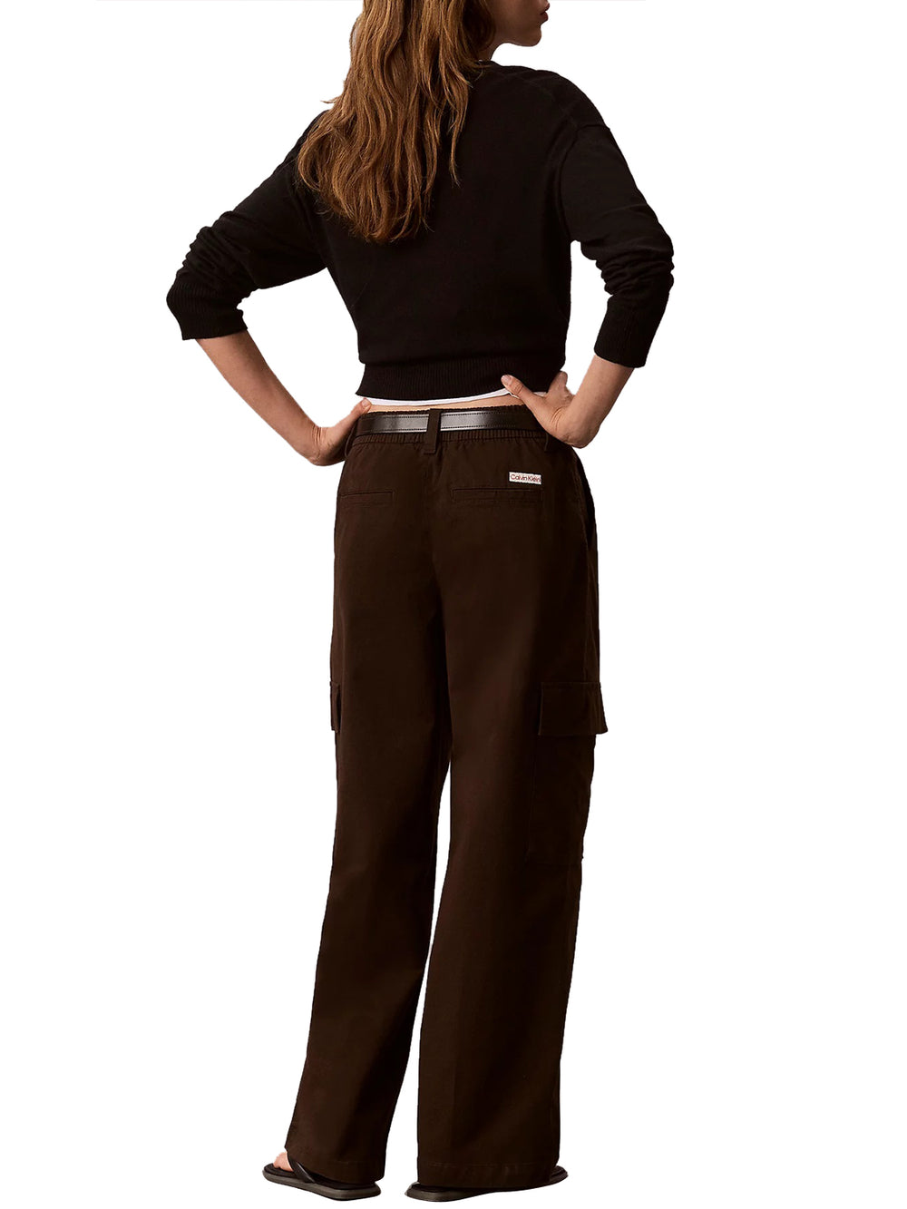 CALVIN2 1USCITA Pantaloni Cargo In Cotone Elasticizzato Calvin Klein - Caffè