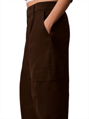 CALVIN2 1USCITA Pantaloni Cargo In Cotone Elasticizzato Calvin Klein - Caffè