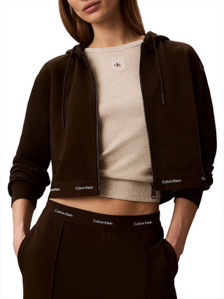 CALVIN2 1USCITA Felpa Con Cappuccio Elasticizzata Calvin Klein - Coffee