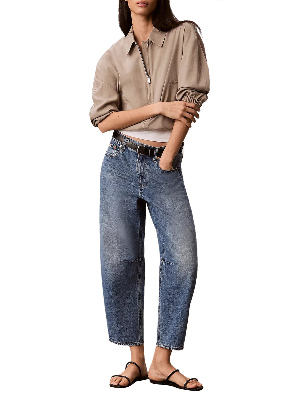 CALVIN2 1USCITA Jeans Barrel Cropped Calvin Klein - Denim