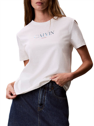 CALVIN2 1USCITA T-Shirt Graphic Tees Calvin Klein - Bianco/Tofu
