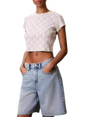 CALVIN2 1USCITA T-shirt Con Stampa Emblema Calvin Klein - Tofu/Beige