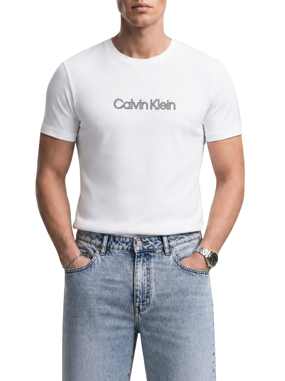 CALVIN2 1USCITA T-Shirt Graphic Tees Calvin Klein - Bianco