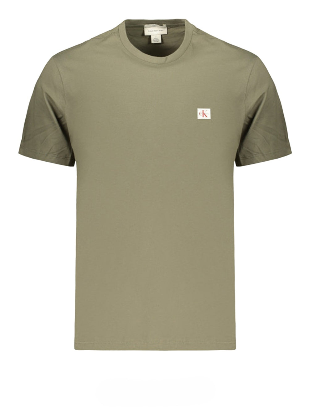 CALVIN2 1USCITA T-Shirt Calvin Klein Ss Badge 30s Jersey Classic Tee - Olive