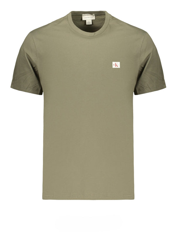 CALVIN2 1USCITA T-Shirt Calvin Klein Ss Badge 30s Jersey Classic Tee - Olive