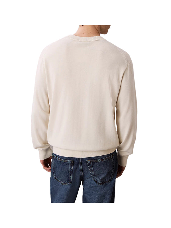 CALVIN2 1USCITA Maglione Calvin Klein Con Monogramma Cotton Relaxed - Avorio