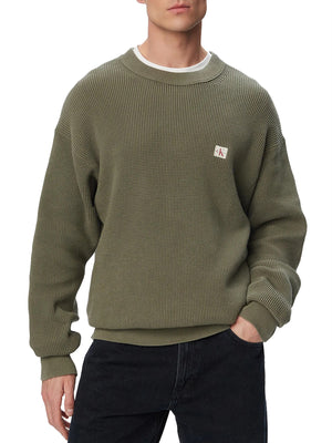 CALVIN2 1USCITA Maglia Calvin Klein Logo Frontale Olive