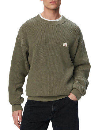 CALVIN2 1USCITA Maglia Calvin Klein Logo Frontale Olive