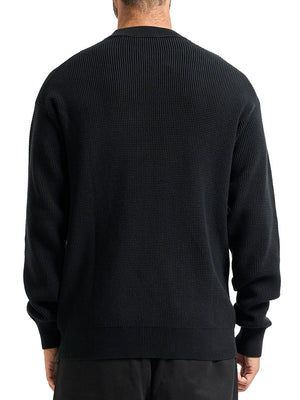 CALVIN2 1USCITA Maglione Calvin Klein Cotton Waffle - Nero