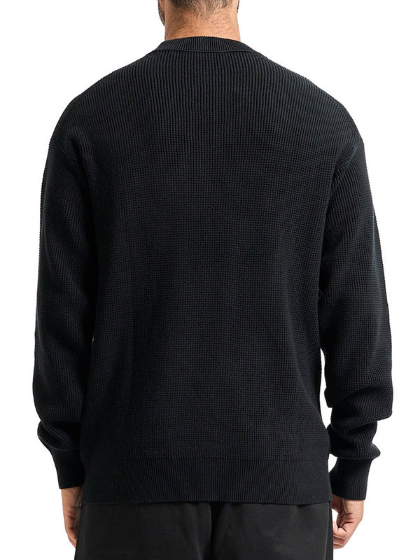 CALVIN2 1USCITA Maglione Calvin Klein Cotton Waffle - Nero