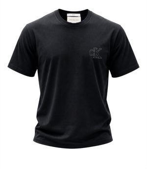 CALVIN2 1USCITA T-Shirt Calvin Klein Logo Monogramma Nero