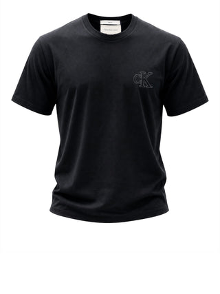 CALVIN2 1USCITA T-Shirt Calvin Klein Logo Monogramma Nero