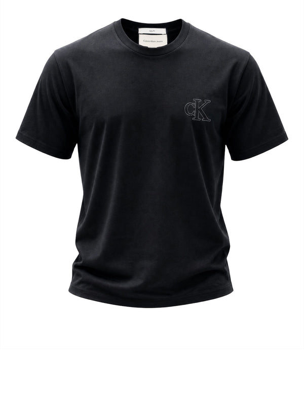CALVIN2 1USCITA T-Shirt Calvin Klein Logo Monogramma Nero
