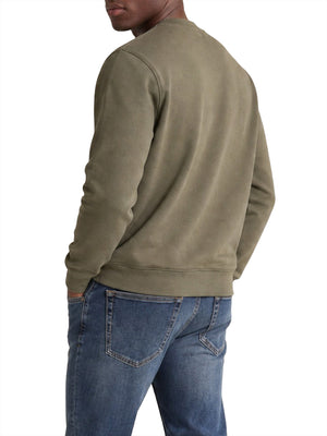 CALVIN2 1USCITA Felpa Calvin Klein Logo Ricamato Olive