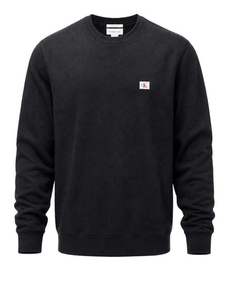 CALVIN2 1USCITA Felpa Calvin Klein Logo Ricamato Nero