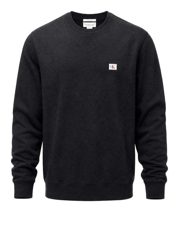 CALVIN2 1USCITA Felpa Calvin Klein Logo Ricamato Nero