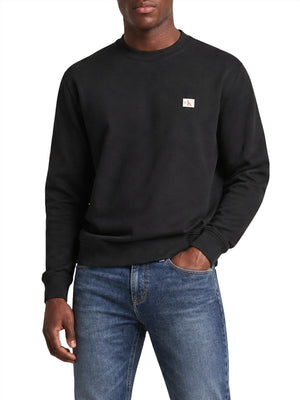 CALVIN2 1USCITA Felpa Calvin Klein Logo Ricamato Nero