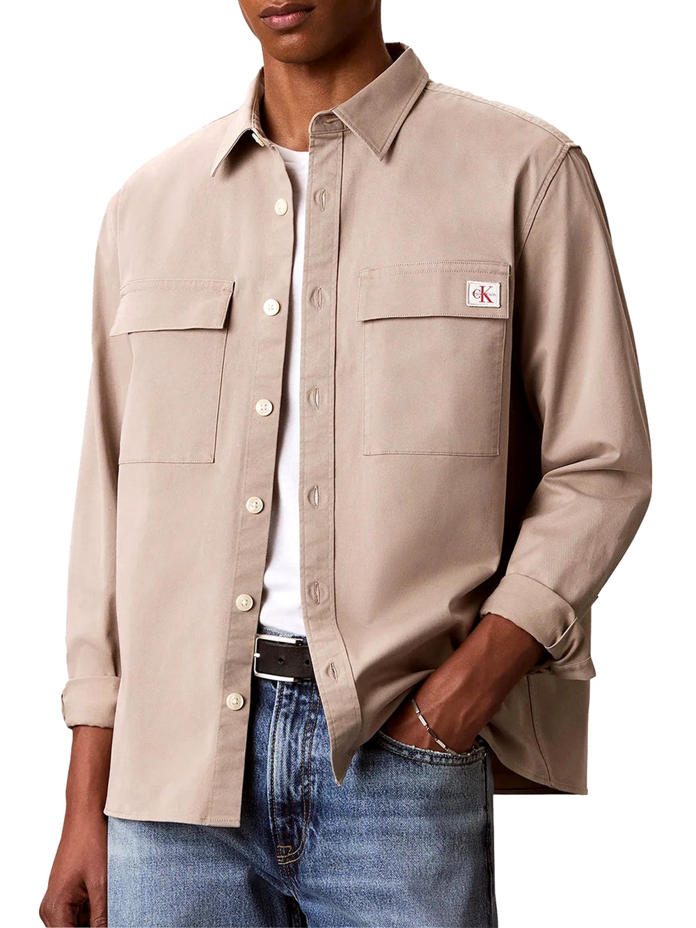 CALVIN2 1USCITA Camicia Casual Calvin Klein - Khaki