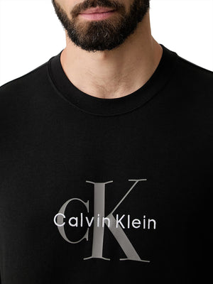 CALVIN2 2USCITA Felpa Calvin Klein Logo Monogramma Nero