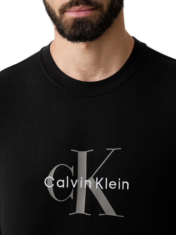 CALVIN2 2USCITA Felpa Calvin Klein Logo Monogramma Nero