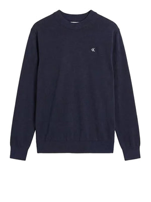 CALVIN2 2USCITA Maglione Girocollo In Cotone Liscio Calvin Klein - Dark Sapphire
