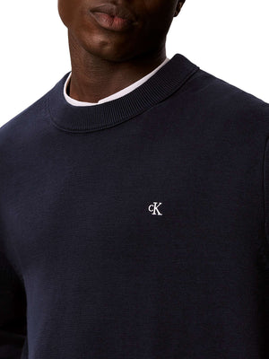 CALVIN2 2USCITA Maglione Girocollo In Cotone Liscio Calvin Klein - Dark Sapphire