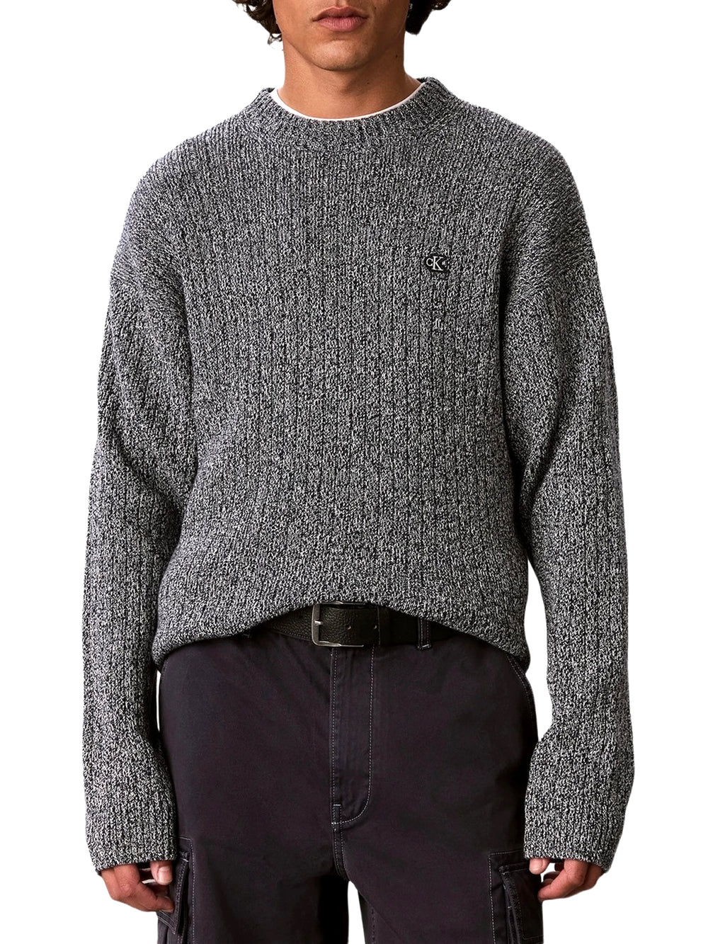 CALVIN2 2USCITA Maglione A Costine In Cotone Calvin Klein - Dark Sapphire Mouline