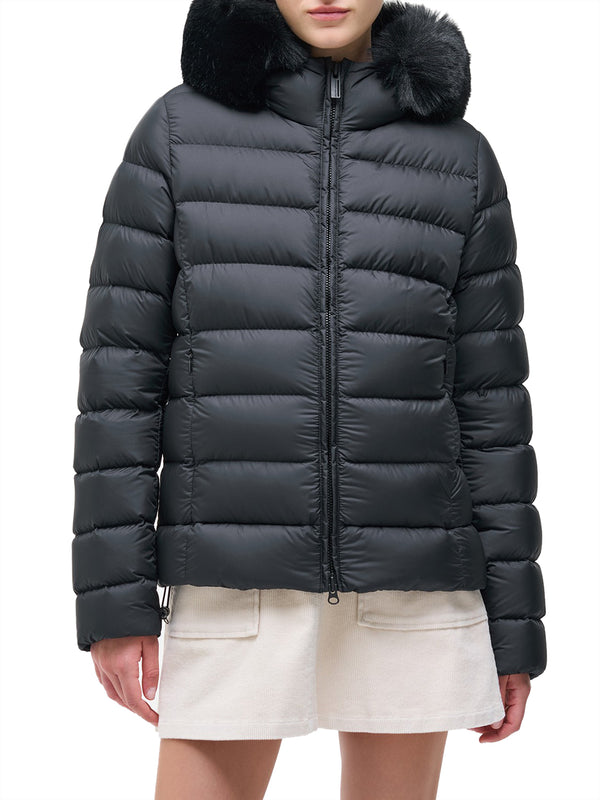 Colmar Piumino opaco con pelliccia sintetica Colmar - Nero