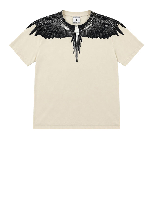COUNTY OF MILAN T-Shirt Marcelo Burlon Con Stampa Latte