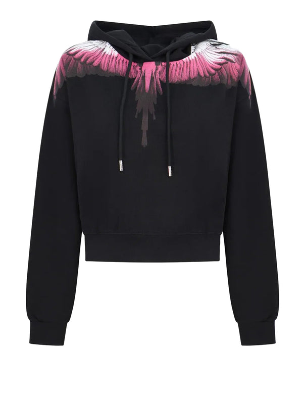 COUNTY OF MILAN Felpa Marcelo Burlon Stampa Wings Nero