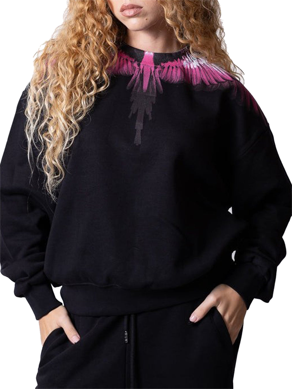 Marcelo Burlon Felpa Marcelo Burlon Stampa Wings Nero