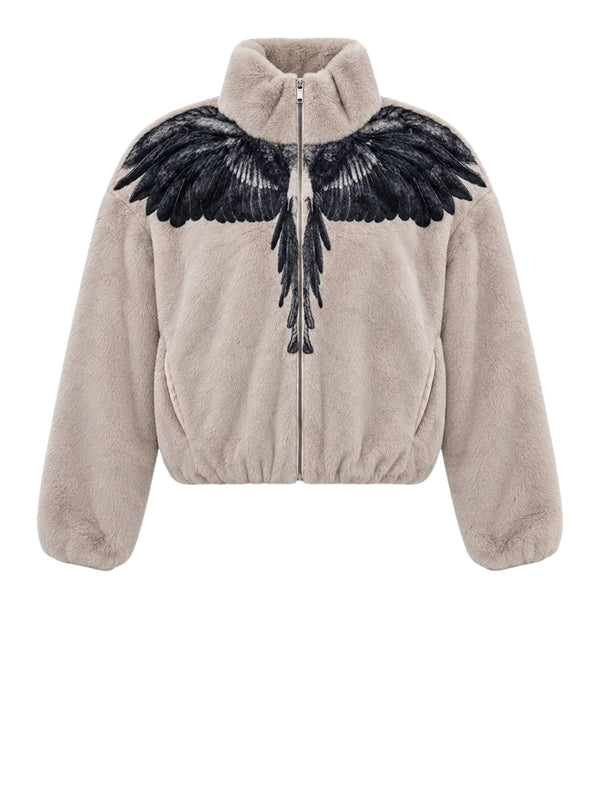 COUNTY OF MILAN Pelliccia Marcelo Burlon Con Stampa Latte Nero